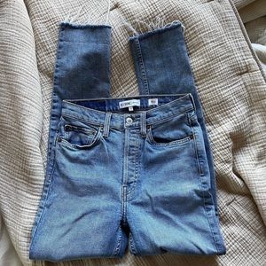 re/done levis raw hem button fly skinny jeans